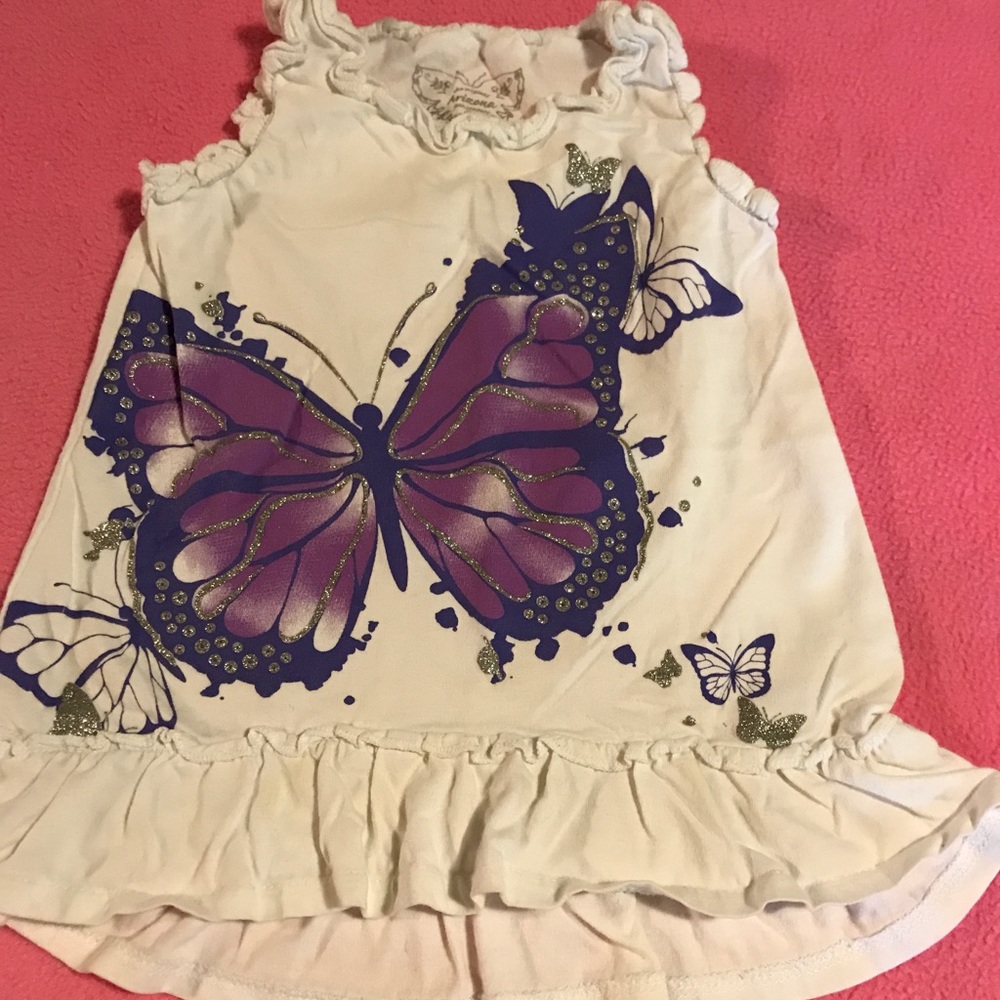Toddler girls butterfly sleeveless drape top
